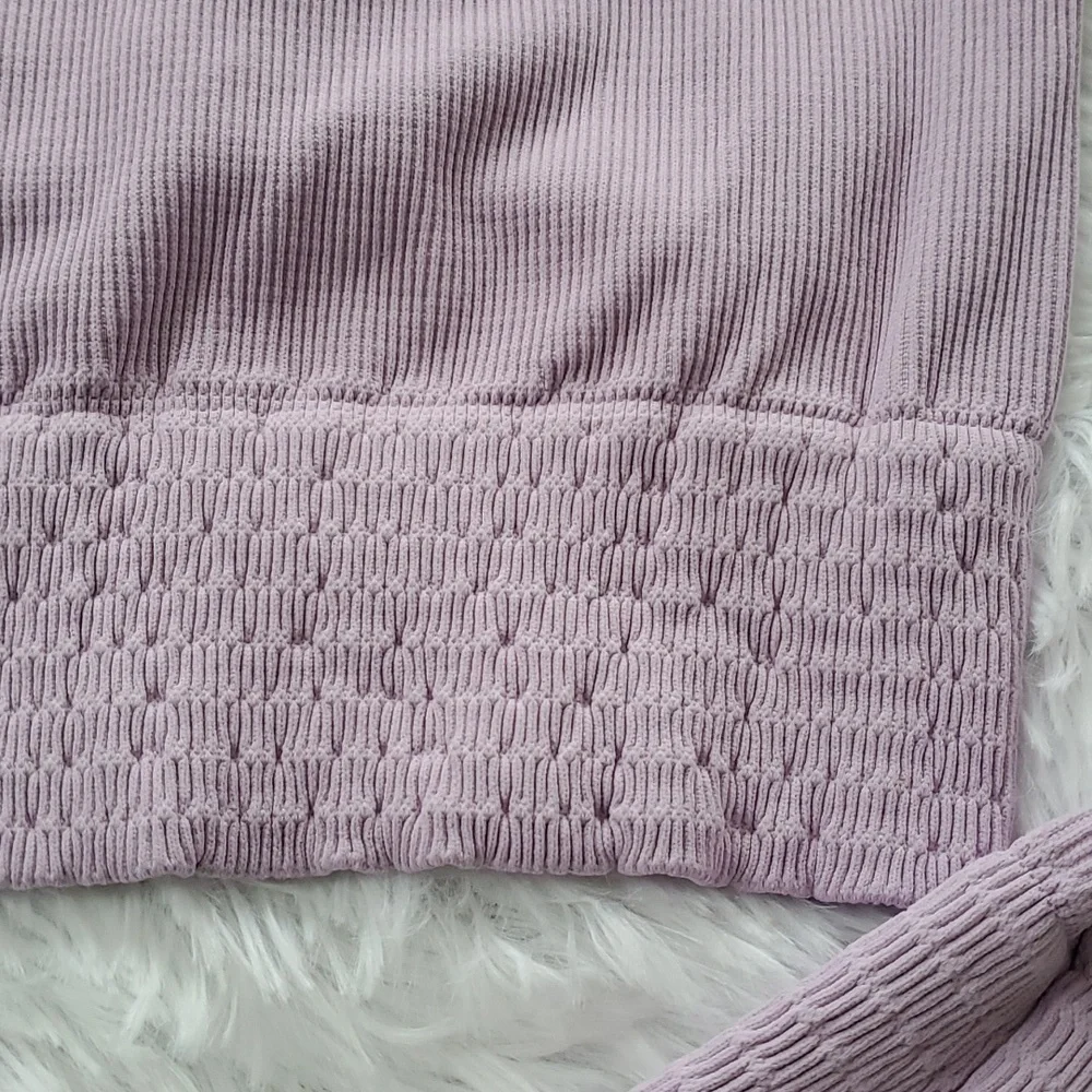 35. Free People Movement Cut It Out Longsleeve Crop Lilac - Picture 9 of 13
